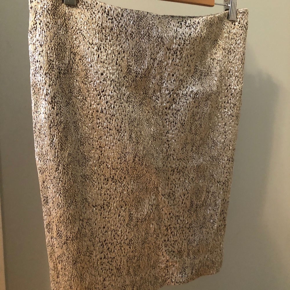 pencil skirt in lt. gold snake by Helene Berman.